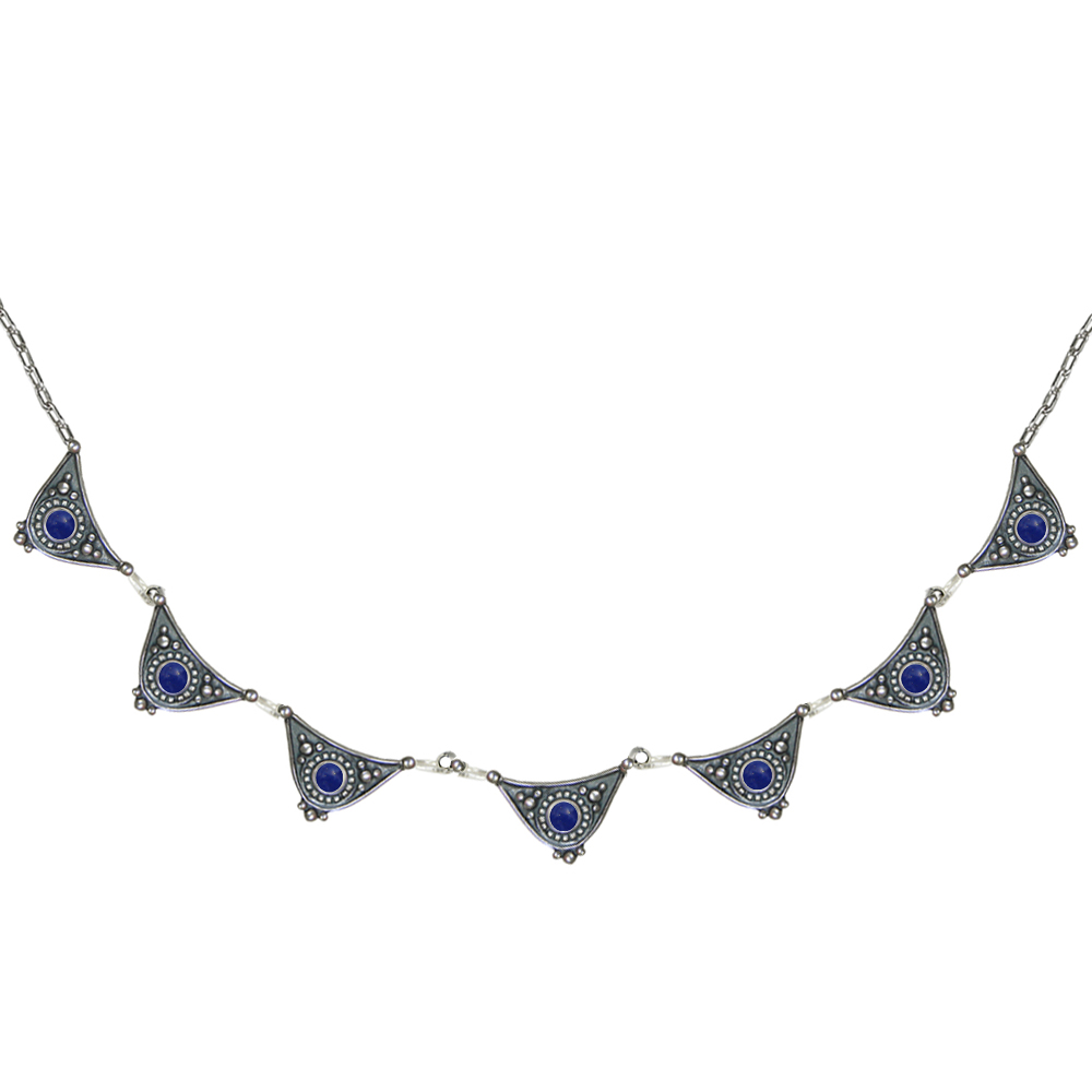 Sterling Silver Gemstone Necklace With Lapis Lazuli